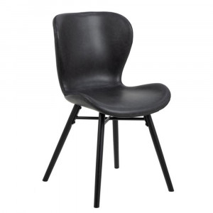Scaun dining negru din piele ecologica Batilda Quiet Object