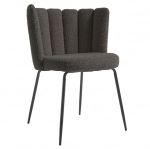 Scaun dining negru din poliester si metal Aniela Kave Home