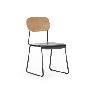 Scaun dining negru/maro din metal Aira Sez The Home Collection