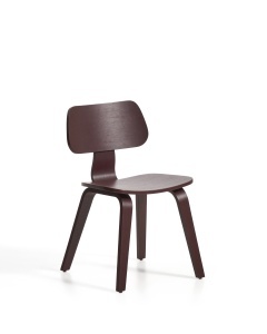 Scaun dining rosu burgund din lemn Gena Oak Kave Home
