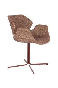 Scaun dining rosu din textil Nikki Zuiver