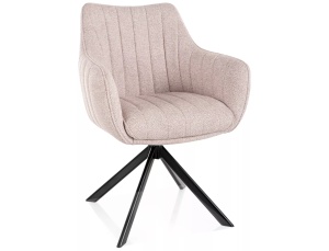 Scaun dining rotativ bej deschis din textil Azalia The Home Collection