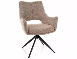 Scaun dining rotativ bej inchis din textil Fino II The Home Collection