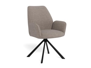 Scaun dining rotativ din textil grej Glenda Quiet Object
