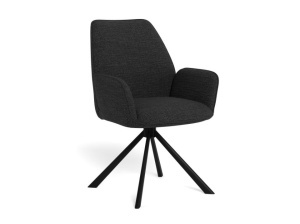 Scaun dining rotativ din textil gri inchis Glenda Quiet Object