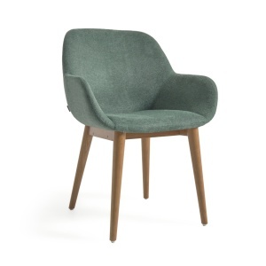 Scaun dining verde din textil Konna Kave Home