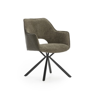 Scaun dining verde din textil Mariel The Home Collection