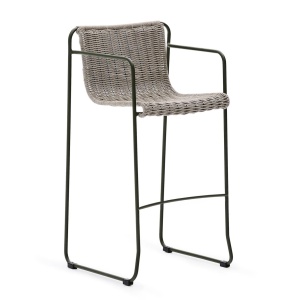 Scaun exterior bar gri din metal Maurina High Kave Home