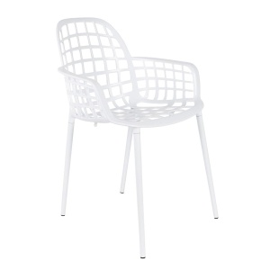 Scaun exterior dining alb din metal Albet Kuip Zuiver