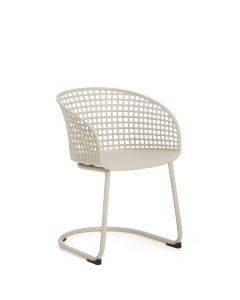 Scaun exterior dining bej din metal Tenaro Kave Home