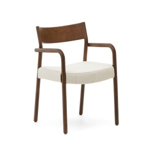 Scaun exterior dining bej/maro inchis din lemn Falconera Kave Home