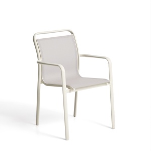Scaun exterior dining ecru din metal Luri Kave Home