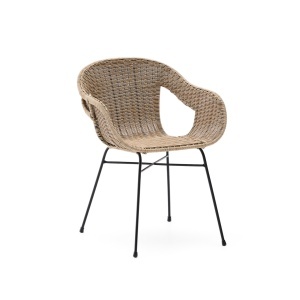 Scaun exterior dining maro din metal Eltiera Comf Kave Home