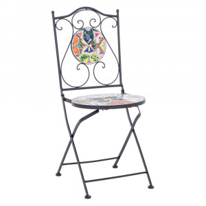 Scaun exterior dining pliabil multicolor din metal Paloma Bizzotto