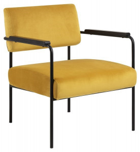 Scaun lounge galben/negru din textil si metal Cloe Vic Actona Company