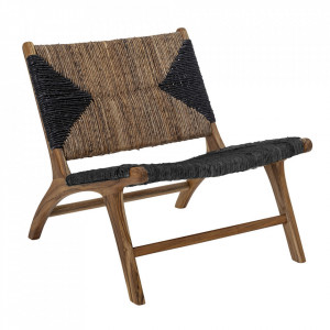 Scaun lounge maro/negru din lemn de tec Grant Creative Collection