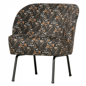 Scaun lounge multicolor din catifea si otel Vogue Flower BePureHome