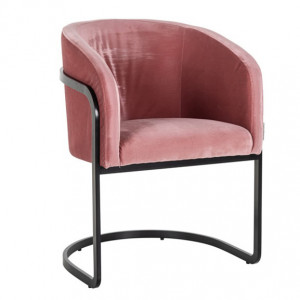 Scaun lounge roz/negru din poliester si metal Chiara Richmond Interiors