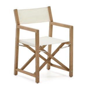 Scaun pliabil exterior alb din textil Vilara Kave Home