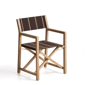 Scaun pliabil exterior maro/bej din textil Vilara Kave Home