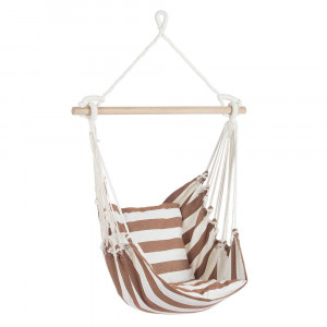 Scaun suspendat alb/maro din textil Relax Bizzotto