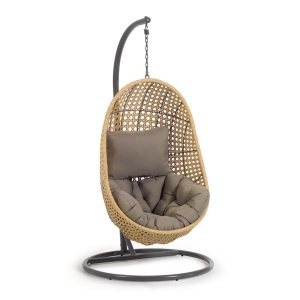 Scaun suspendat cu suport maro/gri din metal Cira Kave Home