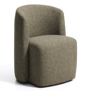 Scaun verde oliv din textil Corvena Chenille Kave Home
