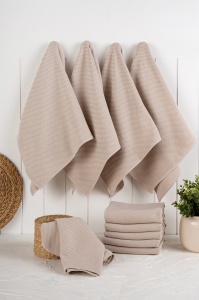 Set 10 prosoape de bucatarie bej din fibre 43x76 cm Eloise The Home Collection