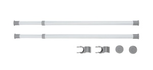 Set 2 bari telescopice pentru suport umerase albe din metal Herkules Wenko