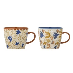 Set 2 cani multicolore din ceramica 380 ml Anniversary Bloomingville