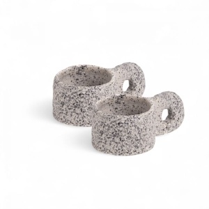 Set 2 cesti gri din ceramica 7x11 cm Newlithic Seletti