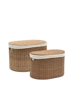 Set 2 cosuri de rufe maro din fibre naturale Indali Kave Home