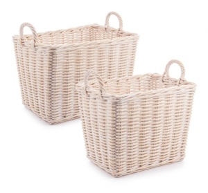 Set 2 cosuri maro deschis din ratan Narra Washed Bizzotto
