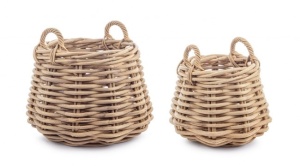 Set 2 cosuri maro din ratan Malagn Round Bizzotto