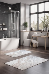 Set 2 covorase de baie multicolore din fibre sintetice CT-5034 The Home Collection