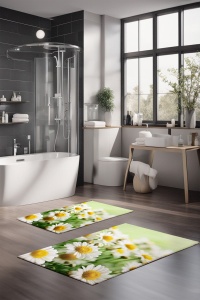 Set 2 covorase de baie multicolore din fibre sintetice CT-5124 The Home Collection
