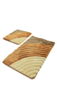 Set 2 covorase de baie multicolore din fibre sintetice Well Uno The Home Collection