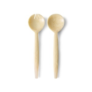Set 2 linguri pentru salata galben vanilie din fibre sintetice Savve HKliving