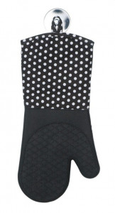 Set 2 manusi pentru bucatarie negre/albe din fibre Oven Gloves Wenko