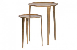 Set 2 masute maro alama din aluminiu Medaillon Antique Be Pure Home
