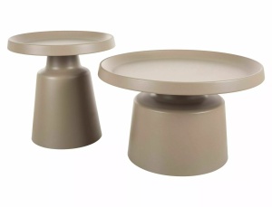 Set 2 mese de cafea bej din metal Rodos The Home Collection