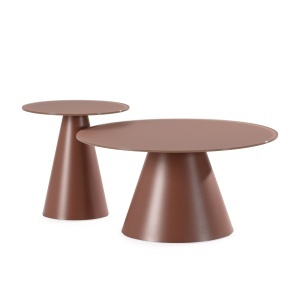 Set 2 mese de cafea maro teracota din metal Vida The Home Collection