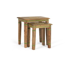 Set 2 mese de cafea multicolore din lemn Marked Giner y Colomer