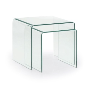 Set 2 mese de cafea transparente din sticla Burano Kave Home