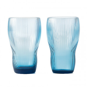 Set 2 pahare albastre din sticla 300 ml Pum Pols Potten
