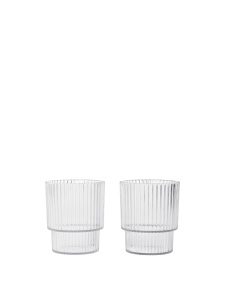 Set 2 pahare transparente din plastic 7x8 cm Ripple Ferm Living