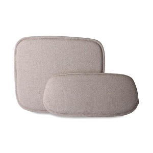 Set 2 perne pentru sezut si spatar scaun bar gri din fibre naturale Pebble HKliving