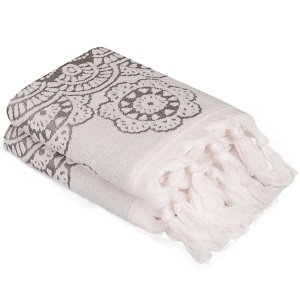 Set 2 prosoape ecru/gri din bumbac 50x90 cm Marcello The Home Collection