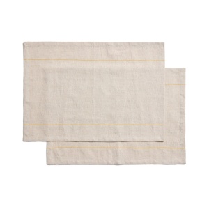 Set 2 protectii de masa bej/galbene din fibre 35x50 cm Ulaen Kave Home