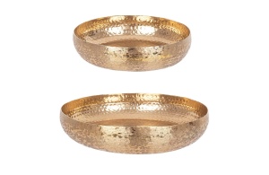 Set 2 tavi decorative aurii din metal Varanasi Bizzotto